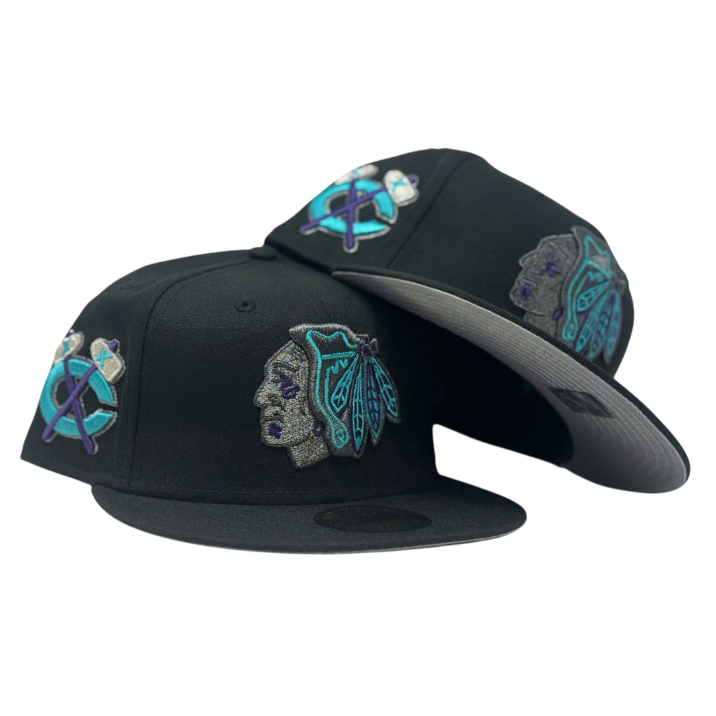 Chicago Blackhawks 59Fifty New Era Fitted Hats-Black