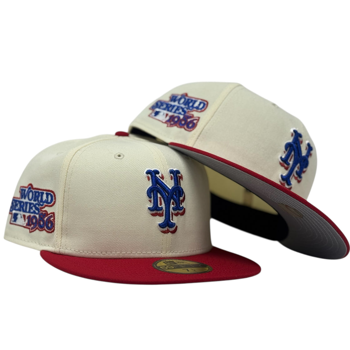 New York Mets 1986 World Series Fitted Hats- Red