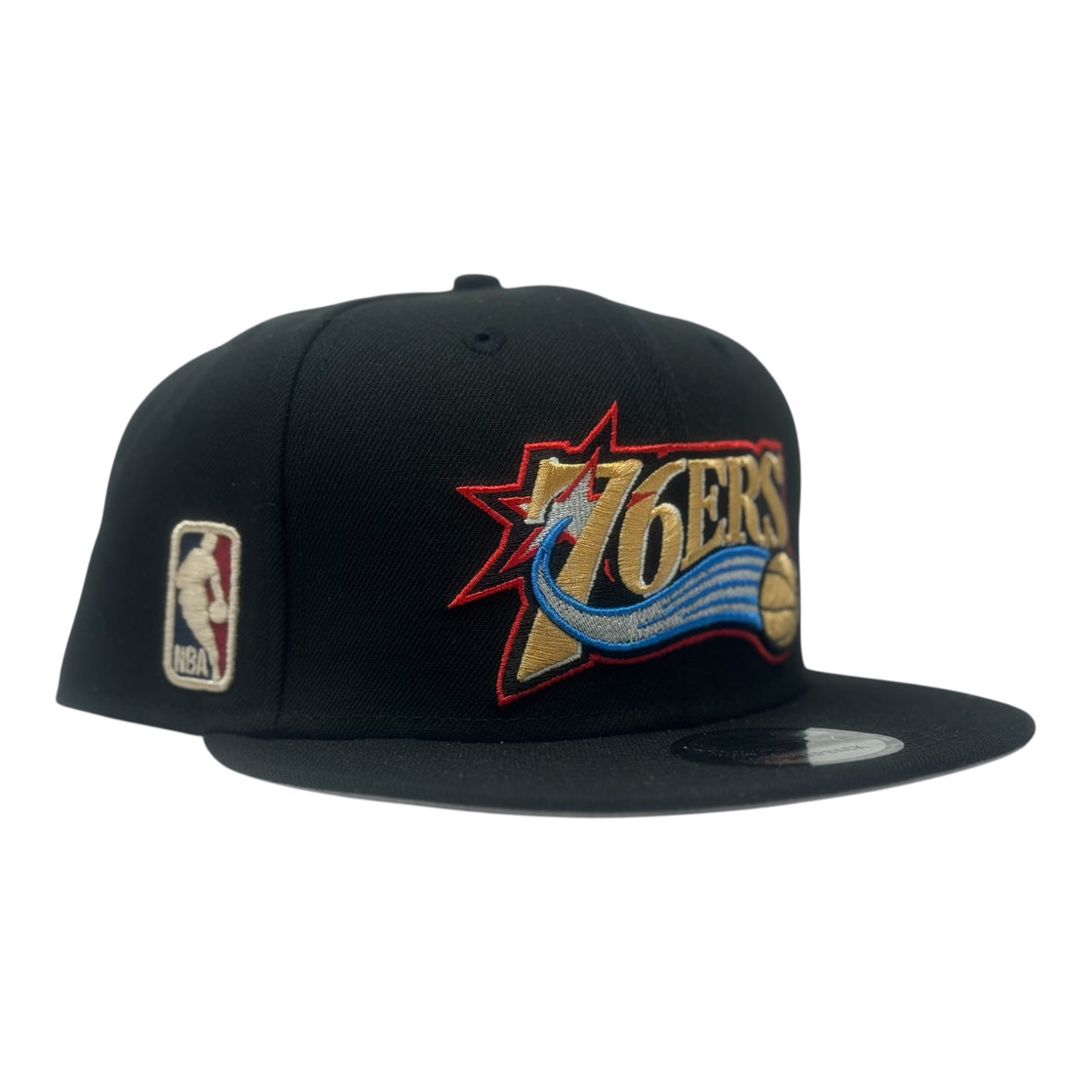 Philadelphia 76ers Hardwood Classics Team Snapback Hat-Black