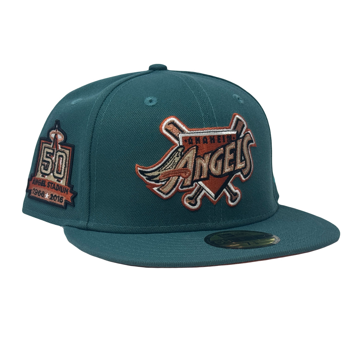 Los Angeles Angels 50th Anniversary Pine Green New Era Fitted Hat