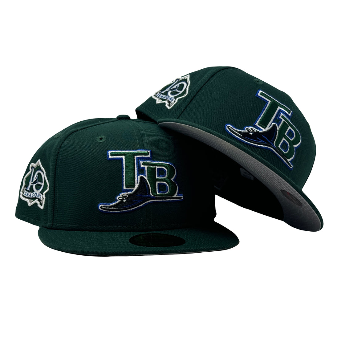 Tampa Bay Devil Rays 10th Seasons Dark Green 59Fifty New Era Fitted Hat