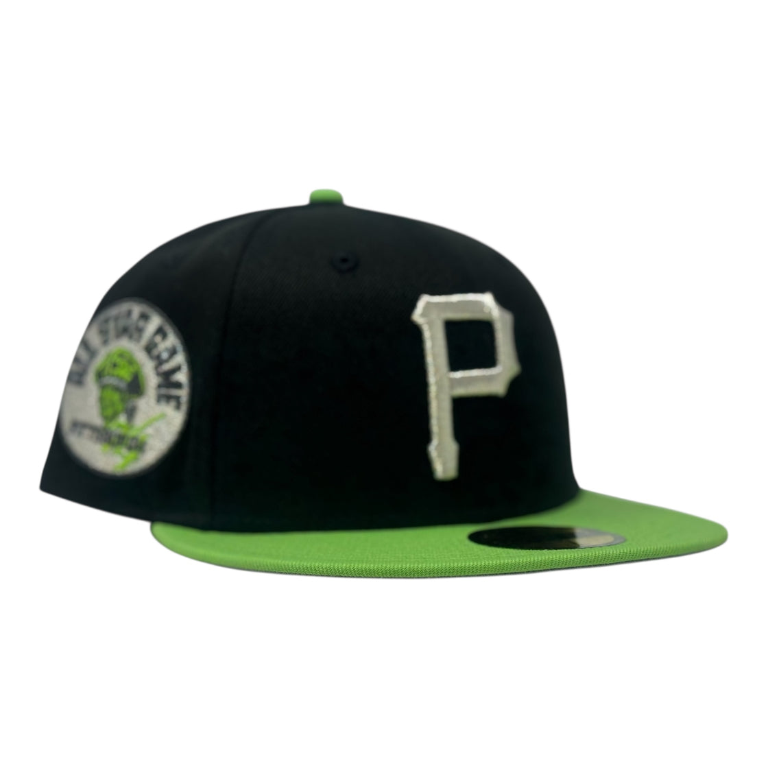 Pittsburgh Pirates 1974 All Star New Era Fitted Hats-Black Lime