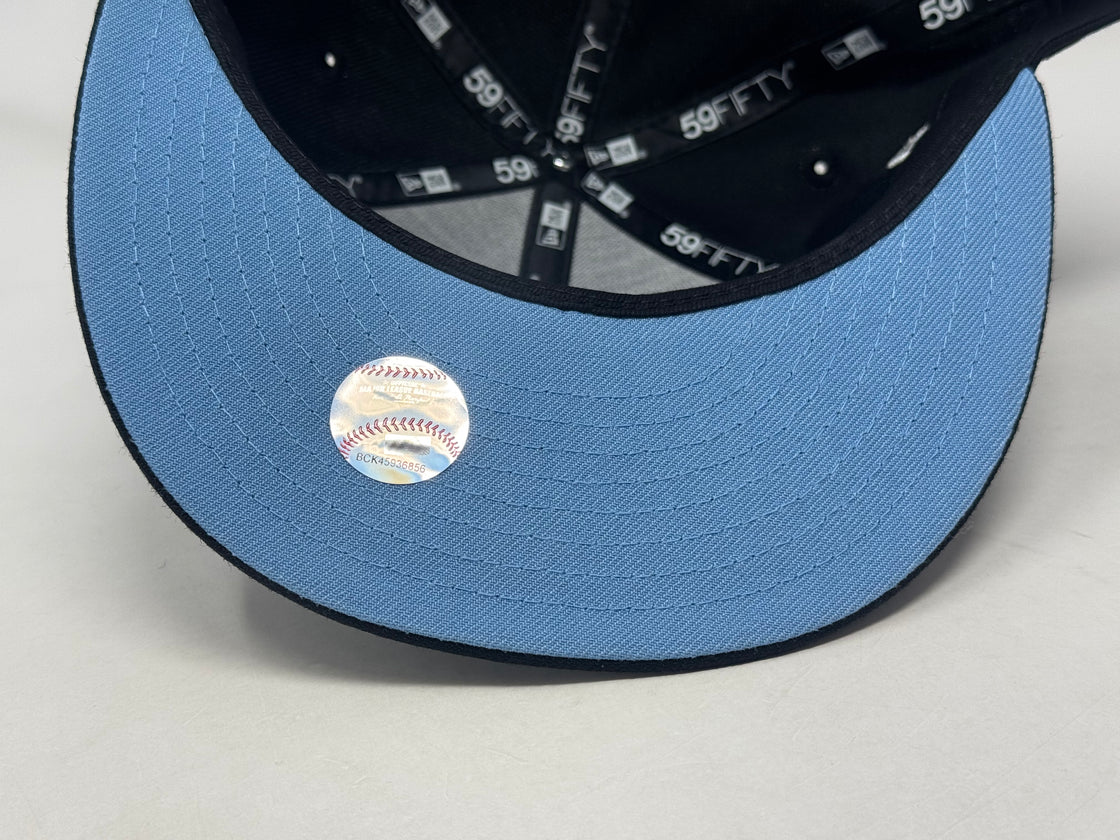 Los Angeles Angels 50th Anniversary Black Icy Brim Fitted Hats