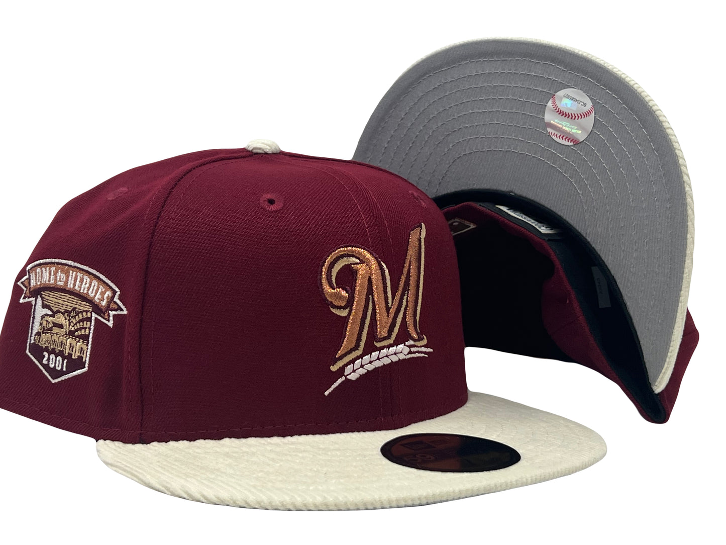 Milwaukee Brewers Fall White Corduroy Visor New Era Fitted Hat
