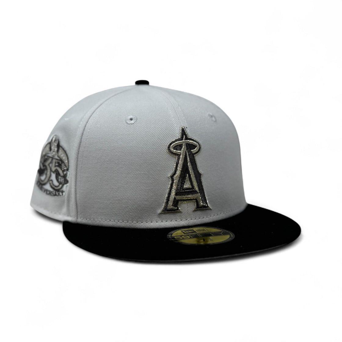 Los Angeles Angels 35th Anniversary Fitted Hats-White Black