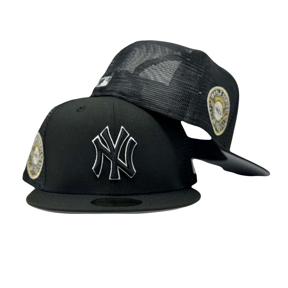 New York Yankees 1923 World Series 5950 Black Trucker Mesh New Era Fitted Hat