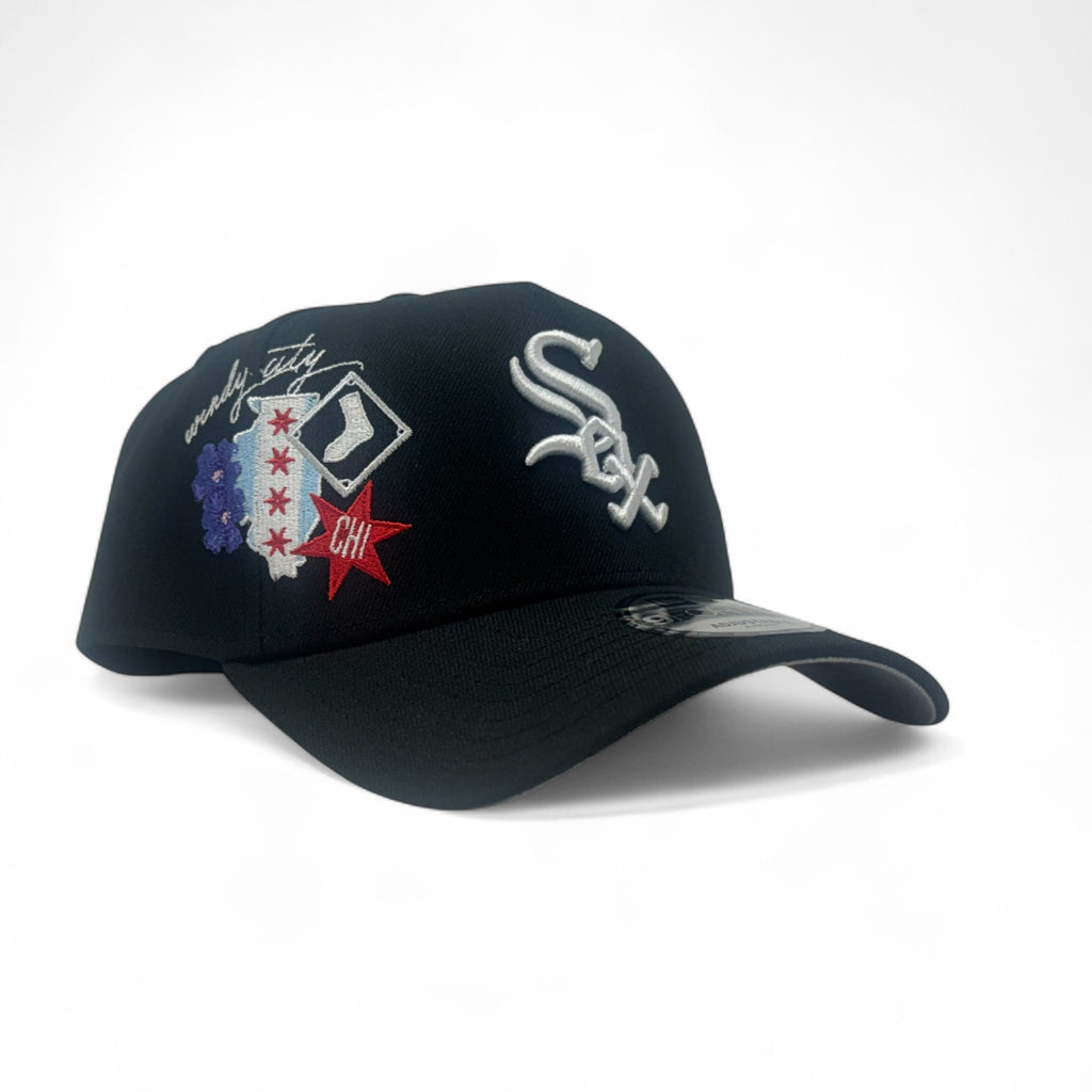 Chicago White Sox Multi-Logo 9Forty A-Frame Snapback Hats-Black