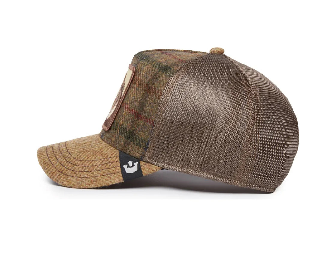 Moon Lion Uk Plaid Khaki A-Frame Trucker Hat