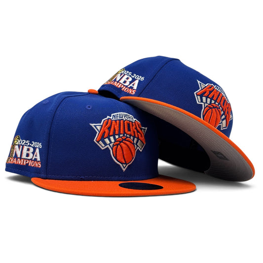 New York Knicks 2026 NBA Champions New Era Fitted-Royal Orange