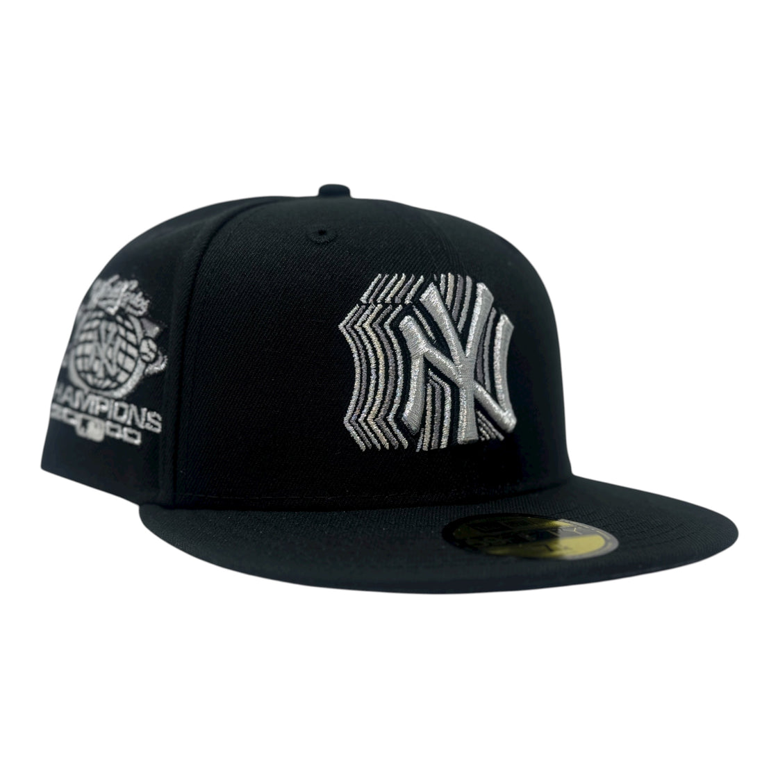 New York Yankees 2000 World Series Champions Shadow Logo Fitted Hats-Black