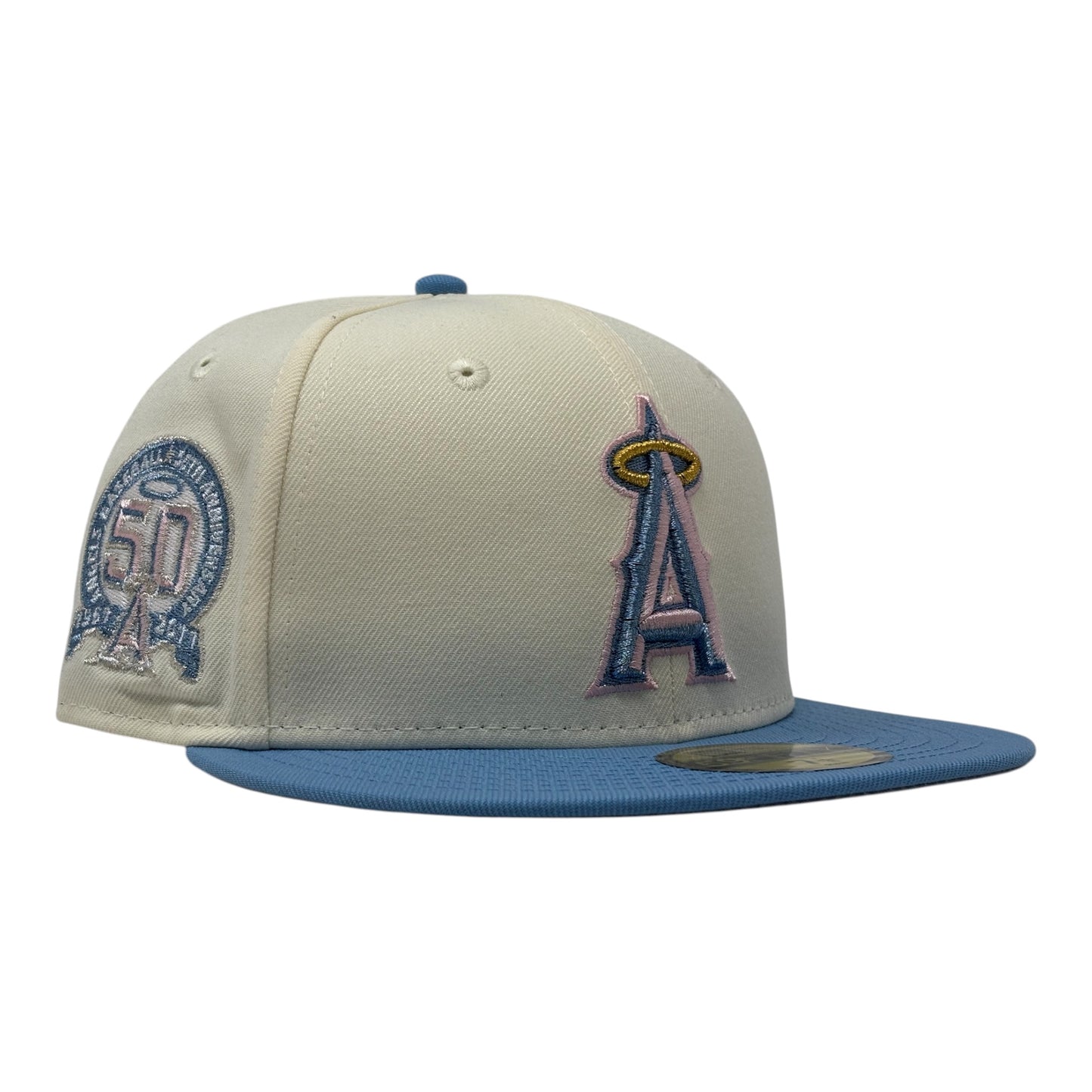 Los Angeles Angels 50th Anniversary Pink Brim 59Fifty New Era Fitted Hat
