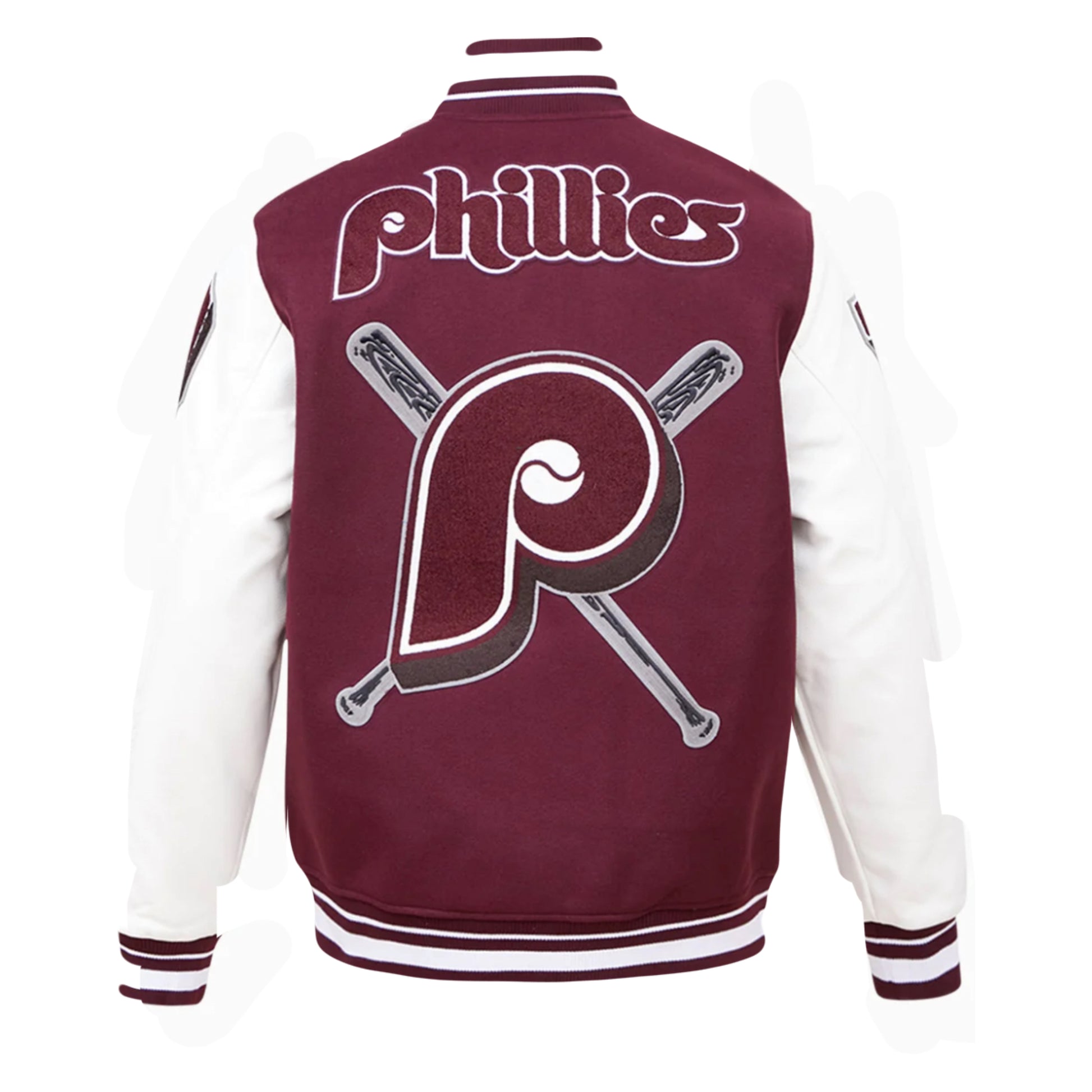 Philadelphia Phillies Maroon Pro Standard Logo Mashup Wool Varsity Heavy Jacket