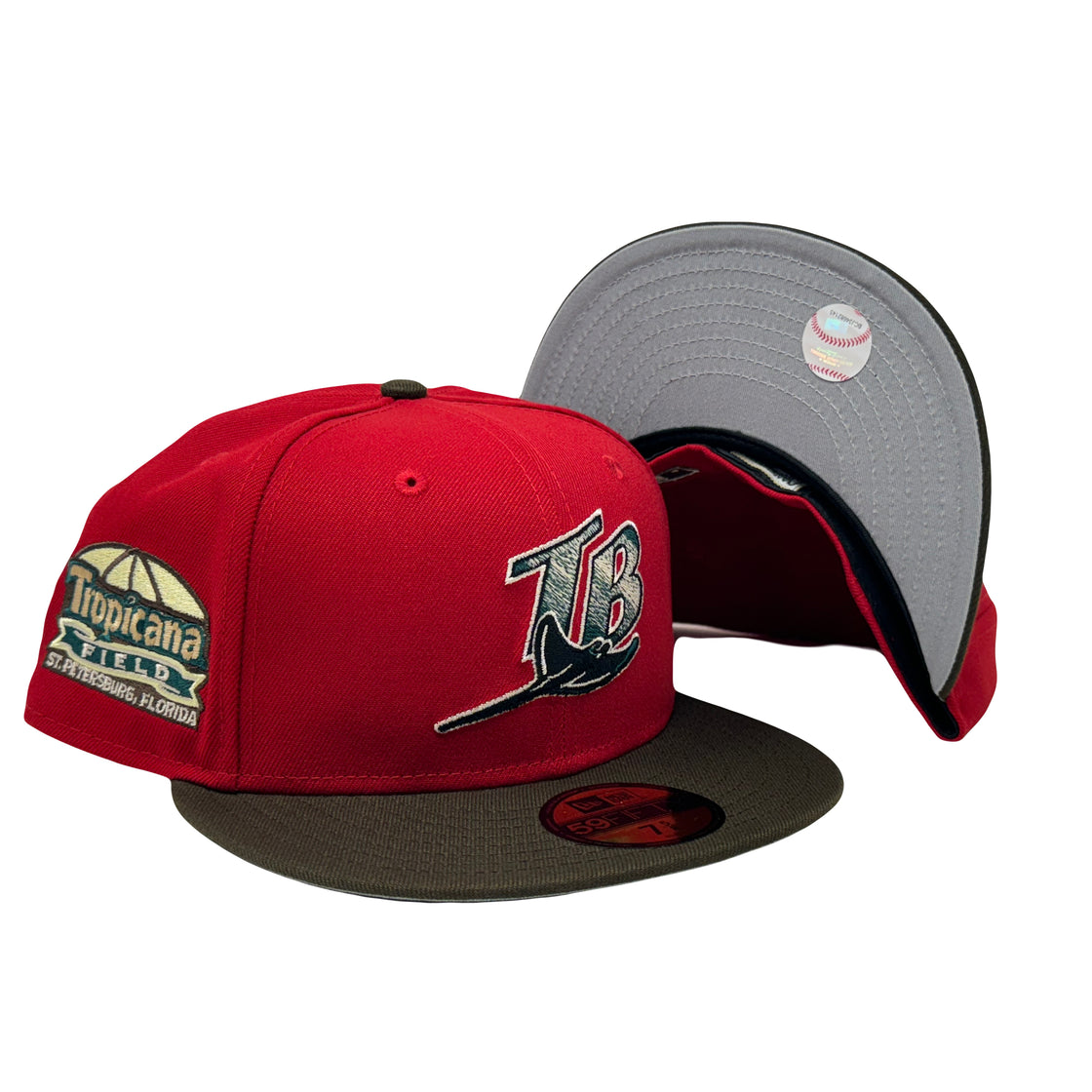 Tampa Bay Devil Rays Tropicana Field Red Brown New Era Fitted Hat