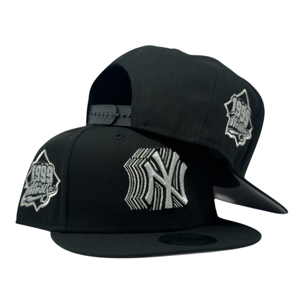 New York Yankees 1999 World Series Shadow Logo Snapback Hats-Black