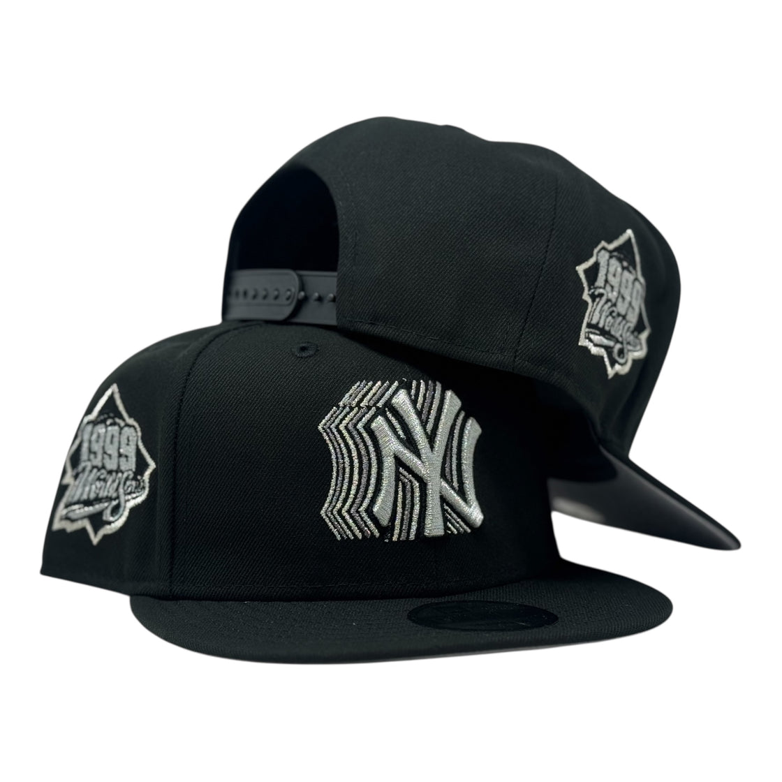 New York Yankees 1999 World Series Shadow Logo Snapback Hats-Black