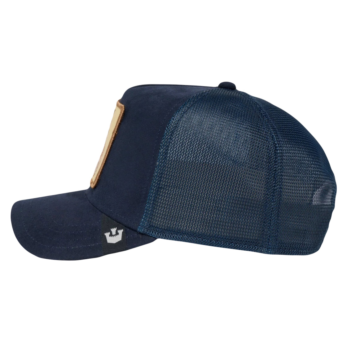 The Cuddly Bear Micro Suede Navy A-Frame Trucker