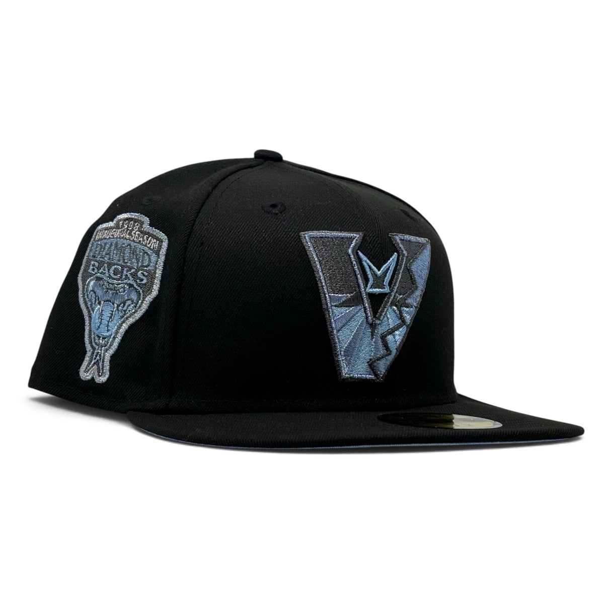 Arizona Diamondbacks 1998 Inaugural Season Upside Down Logo Fitted Hat-Black Sky