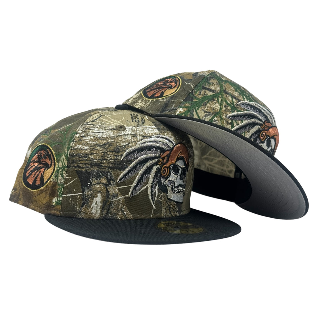 New Era Aztec Skull Warrior Real Tree 59Fifty Fitted Hat