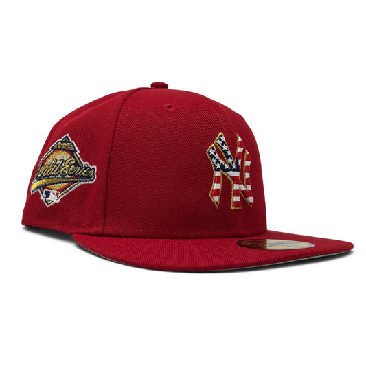 New York Yankees 1996 World Series "July 4th Star N.Y Stripes" Fitted Hats-Red