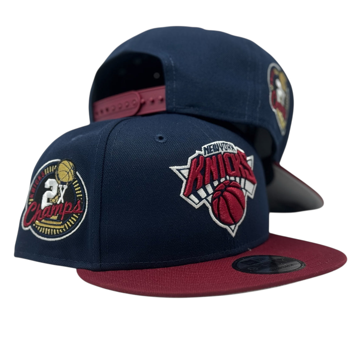 New York Knicks 2X Champions New Era Snapback Hats-Navy Burgundy