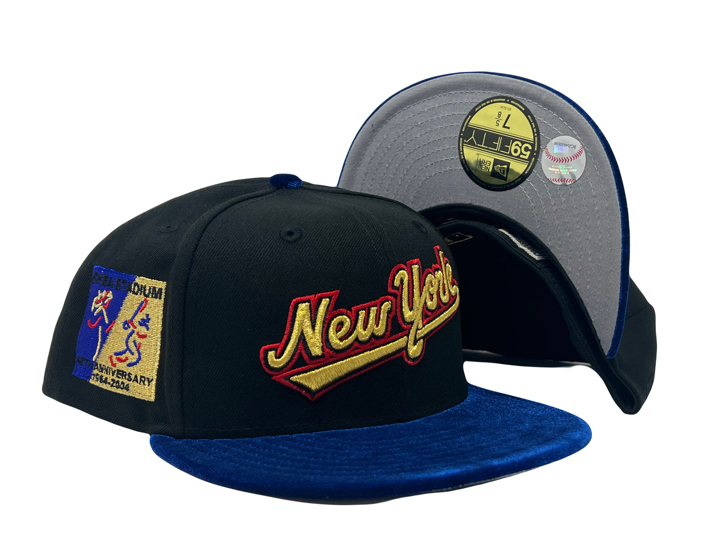 New York Mets 1964-2004 Shea Stadium Royal Velvet Visor New Era Fitted Hats