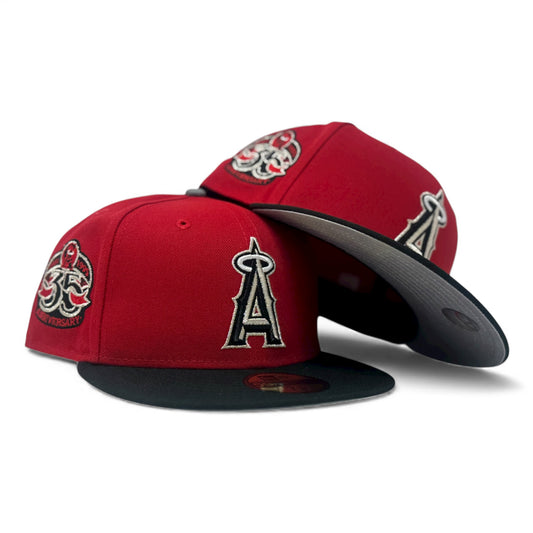Los Angeles Angels 35th Anniversary Fitted Hat- Red Black