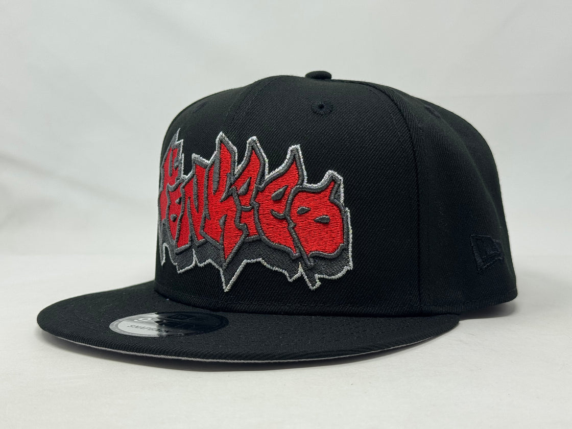 New York Yankees 2009 World Series Graffiti Snapback Hats-Black Red