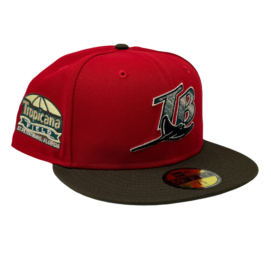 Tampa Bay Devil Rays Tropicana Field Red Brown New Era Fitted Hat