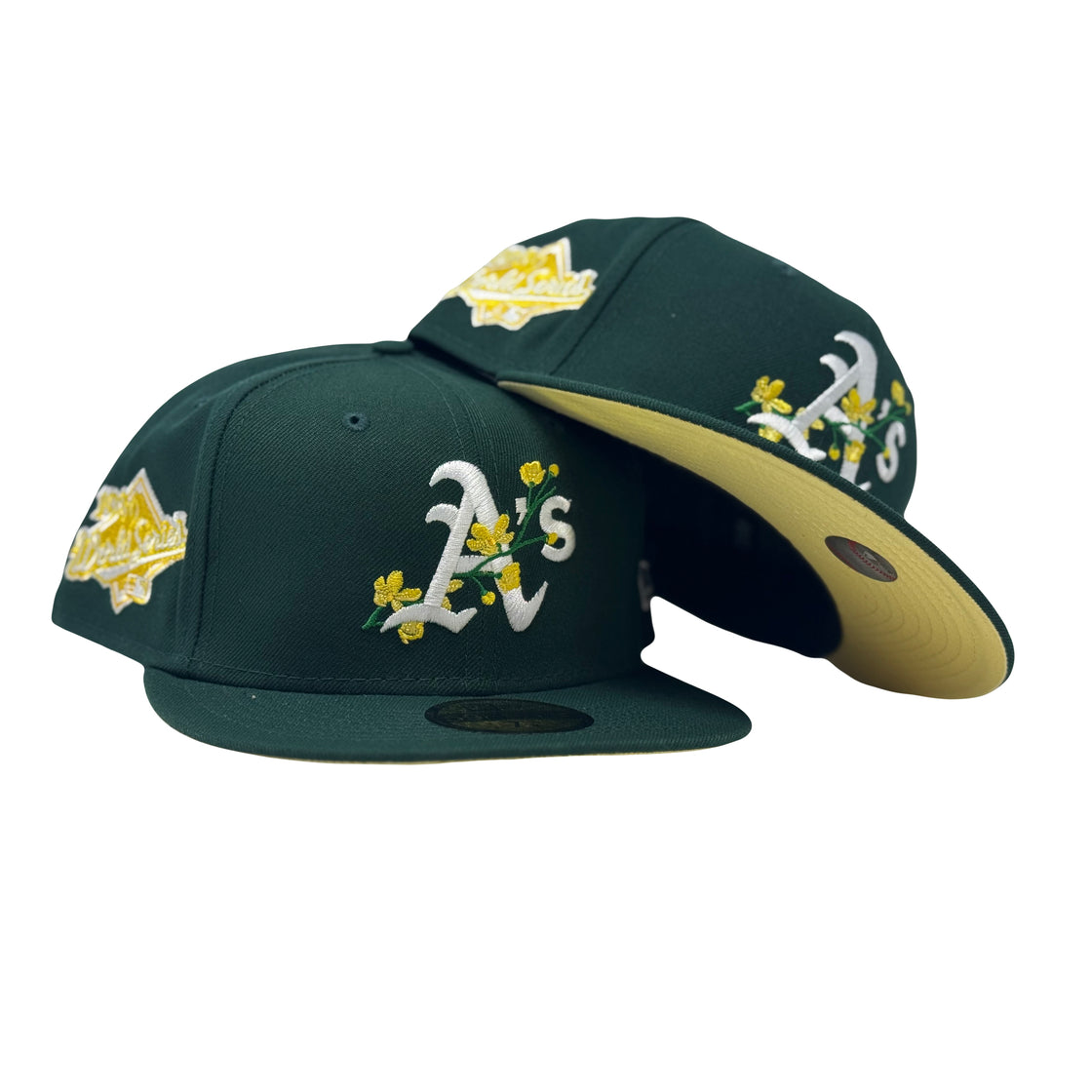 Oakland Athletics 1990 World Series Floral Print Fitted Hats