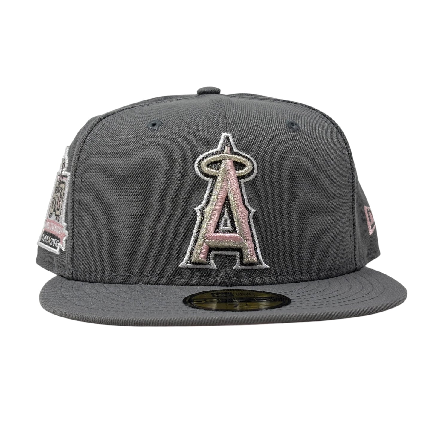 Los Angeles Angels 50th Anniversary Pink Brim New Era Fitted Hat-Gray