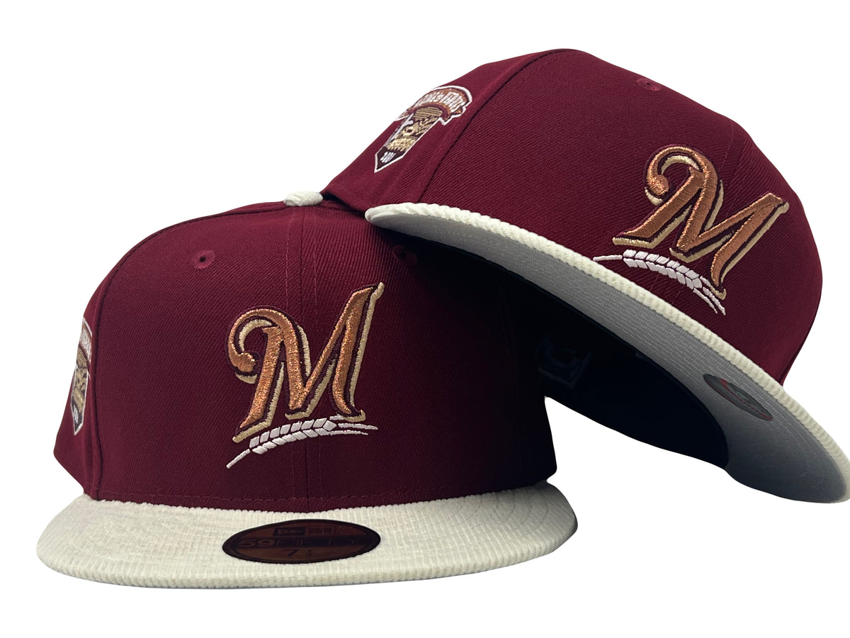 Milwaukee Brewers Fall White Corduroy Visor New Era Fitted Hat Sports World 165