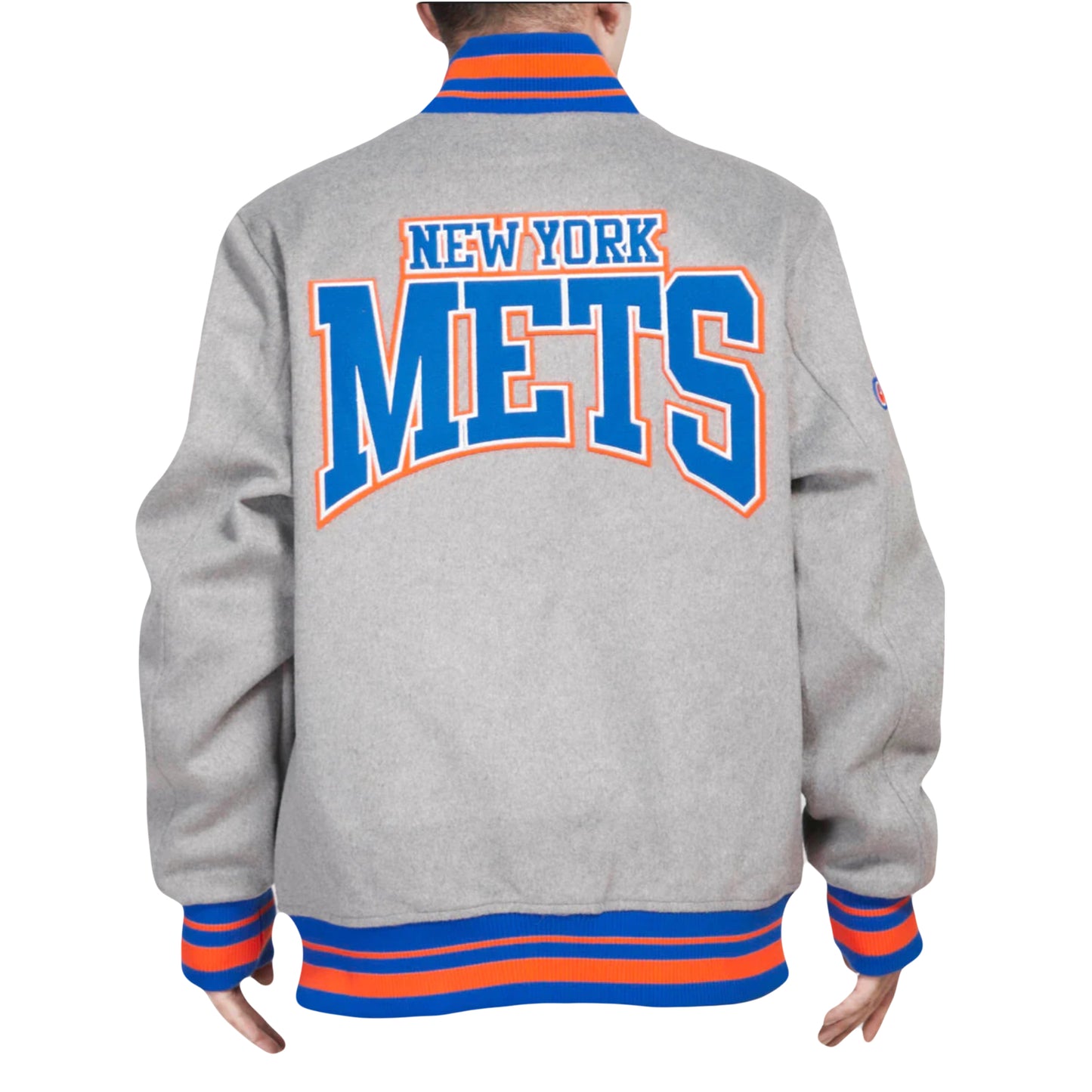New York Mets Pro Standard Heather Gray Crest Wool Varsity Jacket
