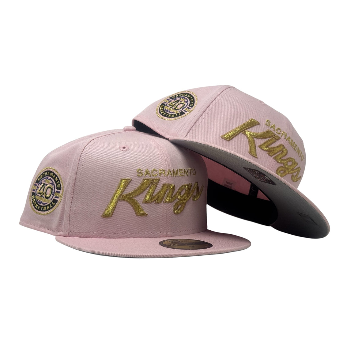 Sacramento Kings 40th Anniversary New Era Fitted Hat-Light Pink