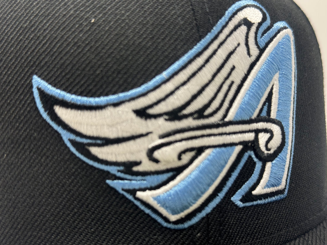 Los Angeles Angels 50th Anniversary Black Icy Brim Fitted Hats