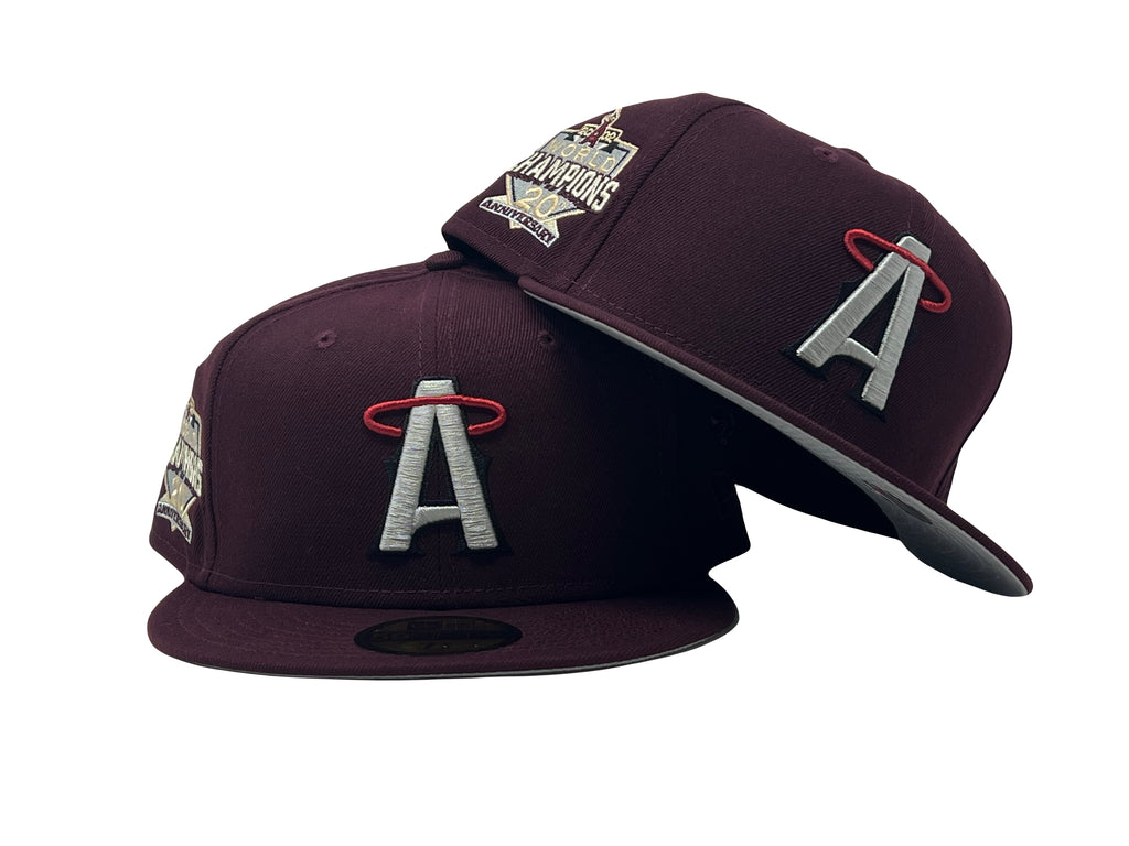 Maroon LA Angels 2002 World Champions New Era Fitted Hat