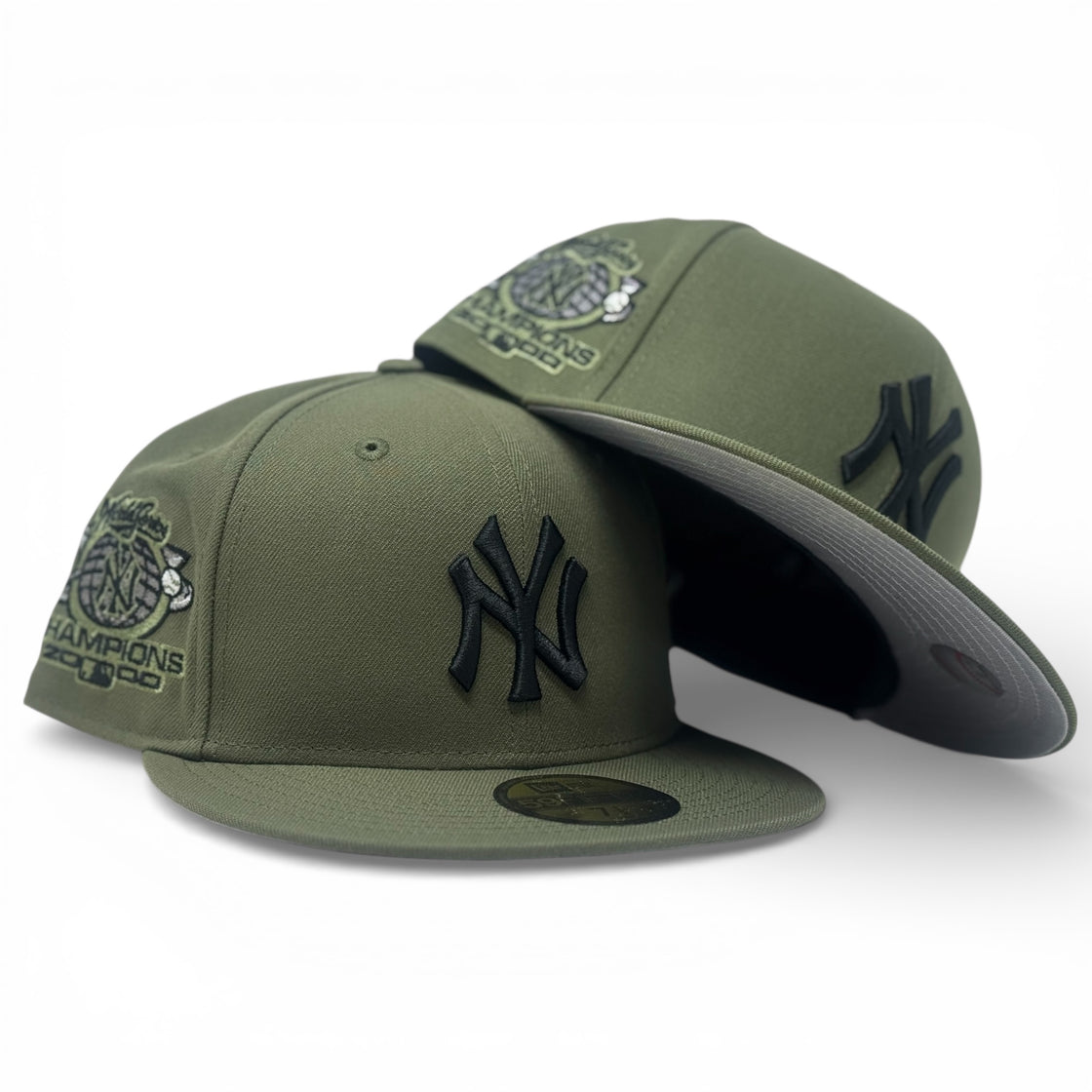 New York Yankees 2000 World Series Champions Fitted Hats-Olive Green