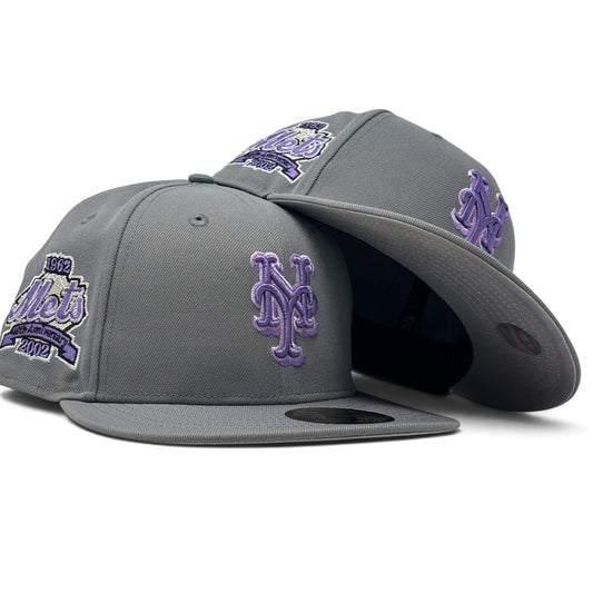 New York Mets 40th Anniversary 59Fifty New Era Fitted Hat-Gray Purple