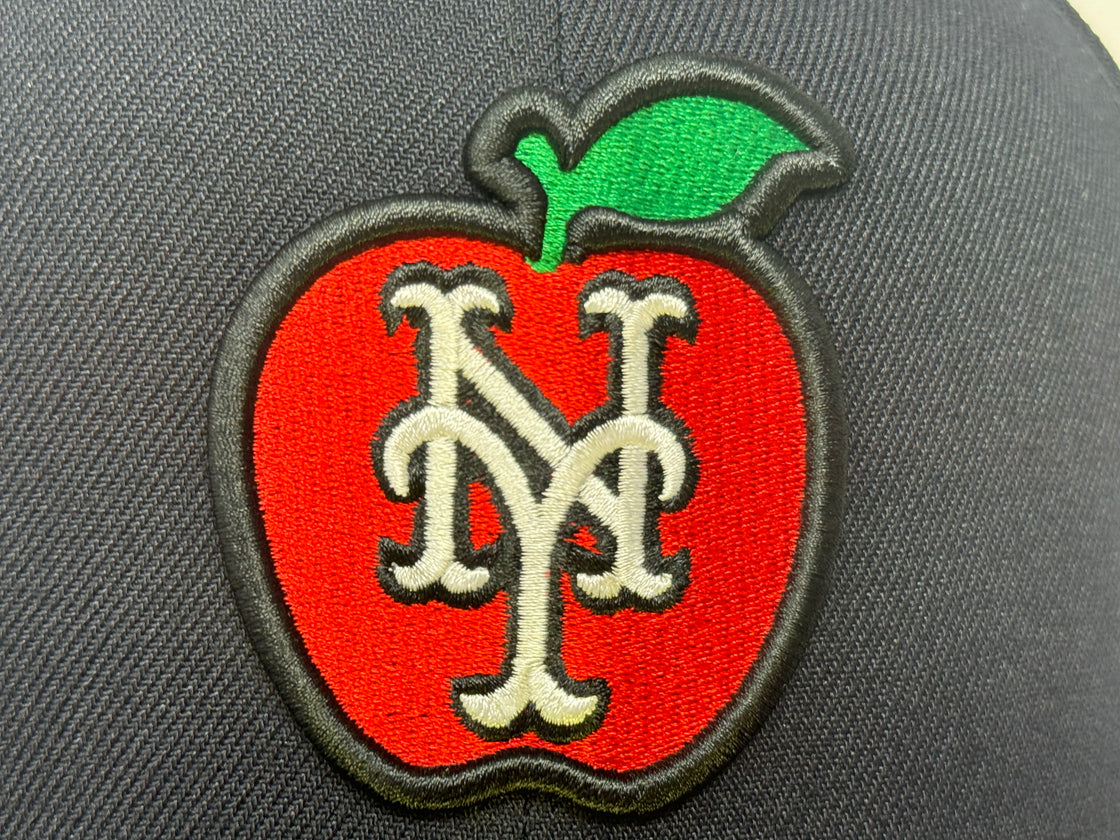 New York Mets 40th Anniversary Apple Logo 59Fifty Navy Blue New Era Fitted Hat