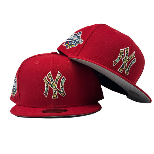 New York Yankees 1998 World Series Floral Pack Red 59Fifty New Era Fitted Hat