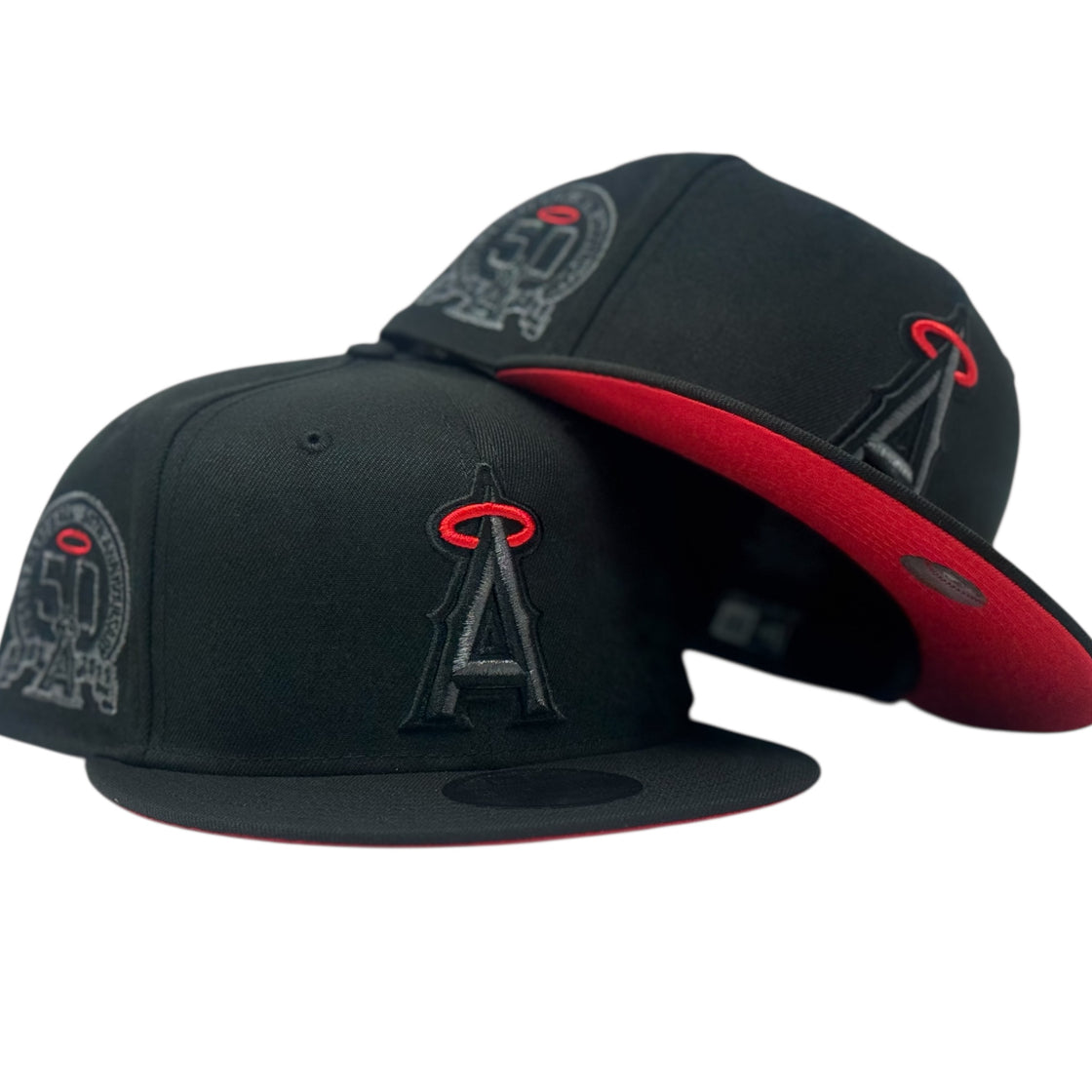 Los Angeles Angels 50th Anniversary   Red Brim Snapback  Hats
