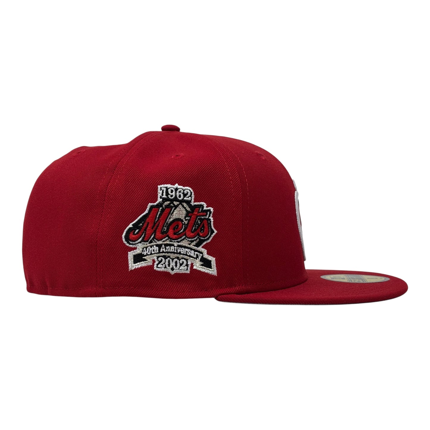 New York Mets 40th Anniversary Gray Brim New Era Fitted Hat-Red