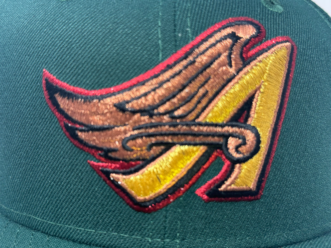 Angels 35th Anniversary Dark Green Red Brim New Era Fitted Hats