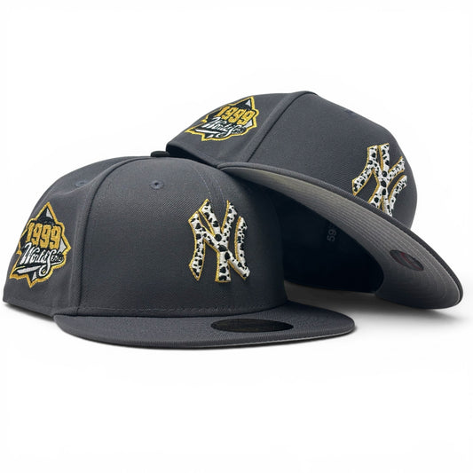 New York Yankees 1999 World Series "Cow Print" Fitted Hat -Dark Gray