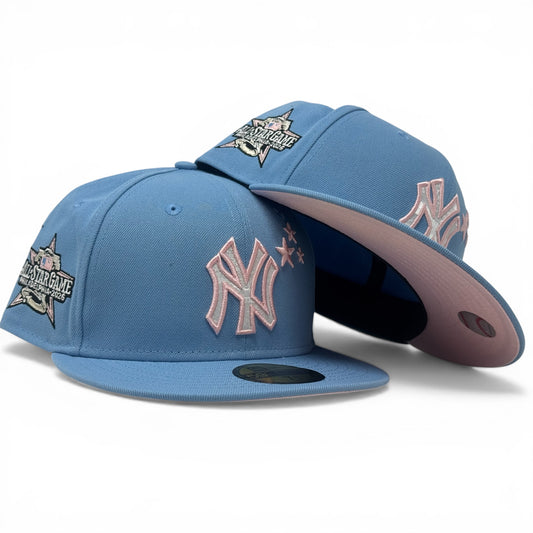 New York Yankees 2026 All Star Game "Star Pack" Pink Brim Fitted Hats-Sky Blue