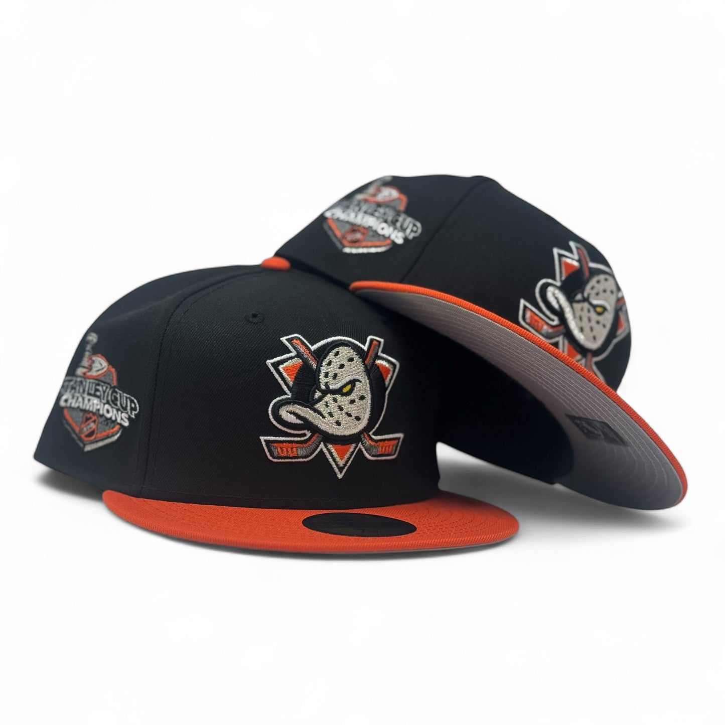 Anaheim Ducks Stanley Cup Champions Fitted Hats-Black Orange