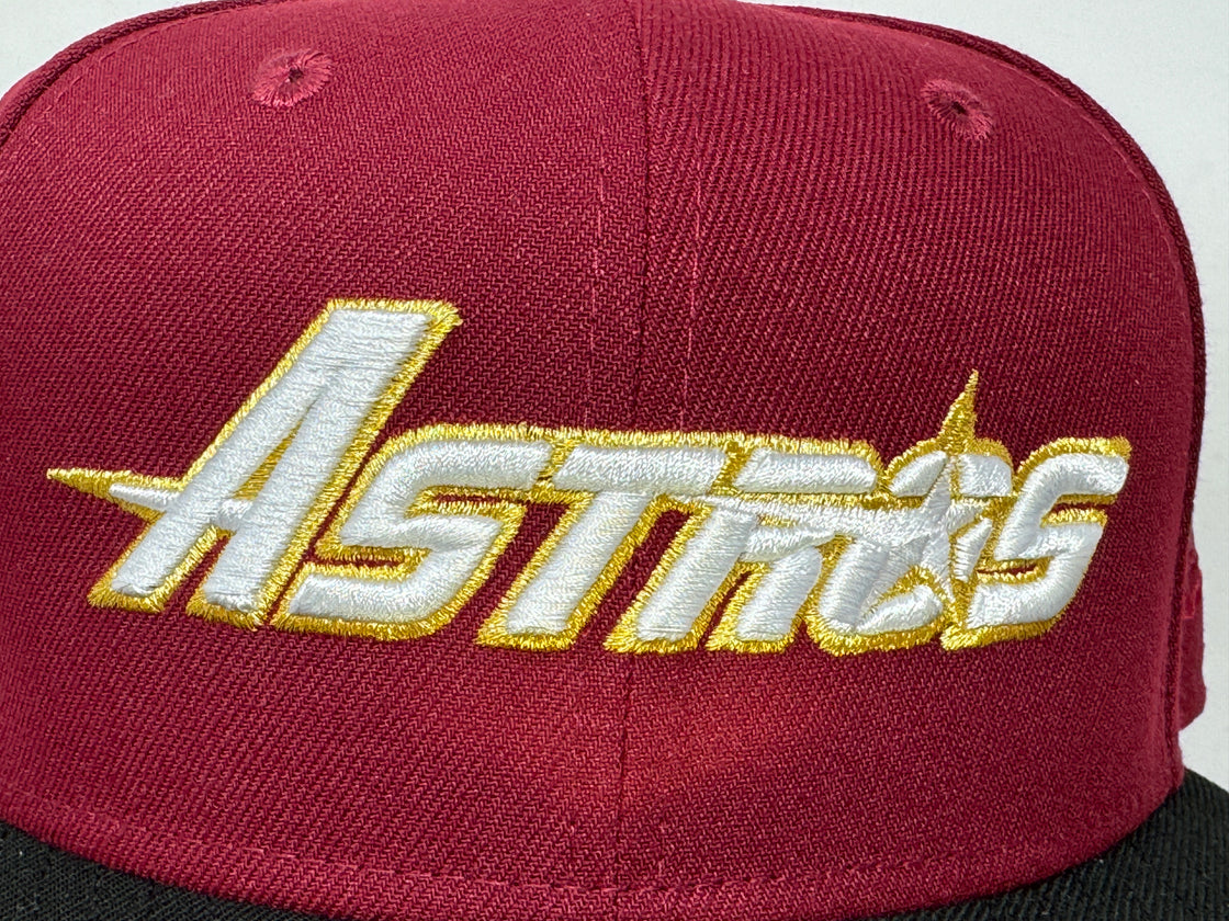 Houston Astros 45th Anniversary Brick Red Black Visor Pink Brim New Era Fitted Hat