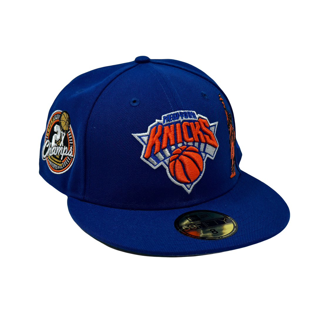 New York Knicks 2X NBA Champions Statue of Liberty Royal Blue 59Fifty New Era Fitted Hat