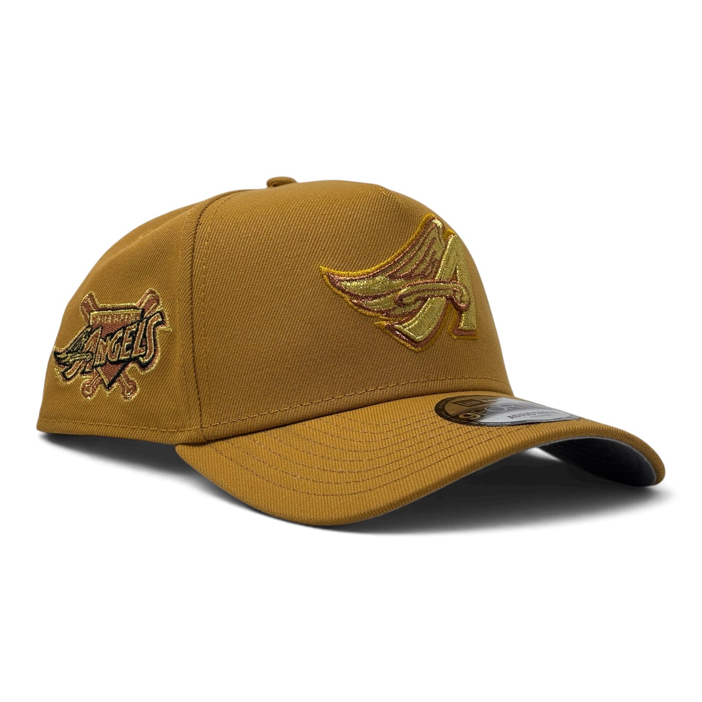 Anaheim Angels 9Forty New Era A-Frame Snapback Hat-Mustard Gold