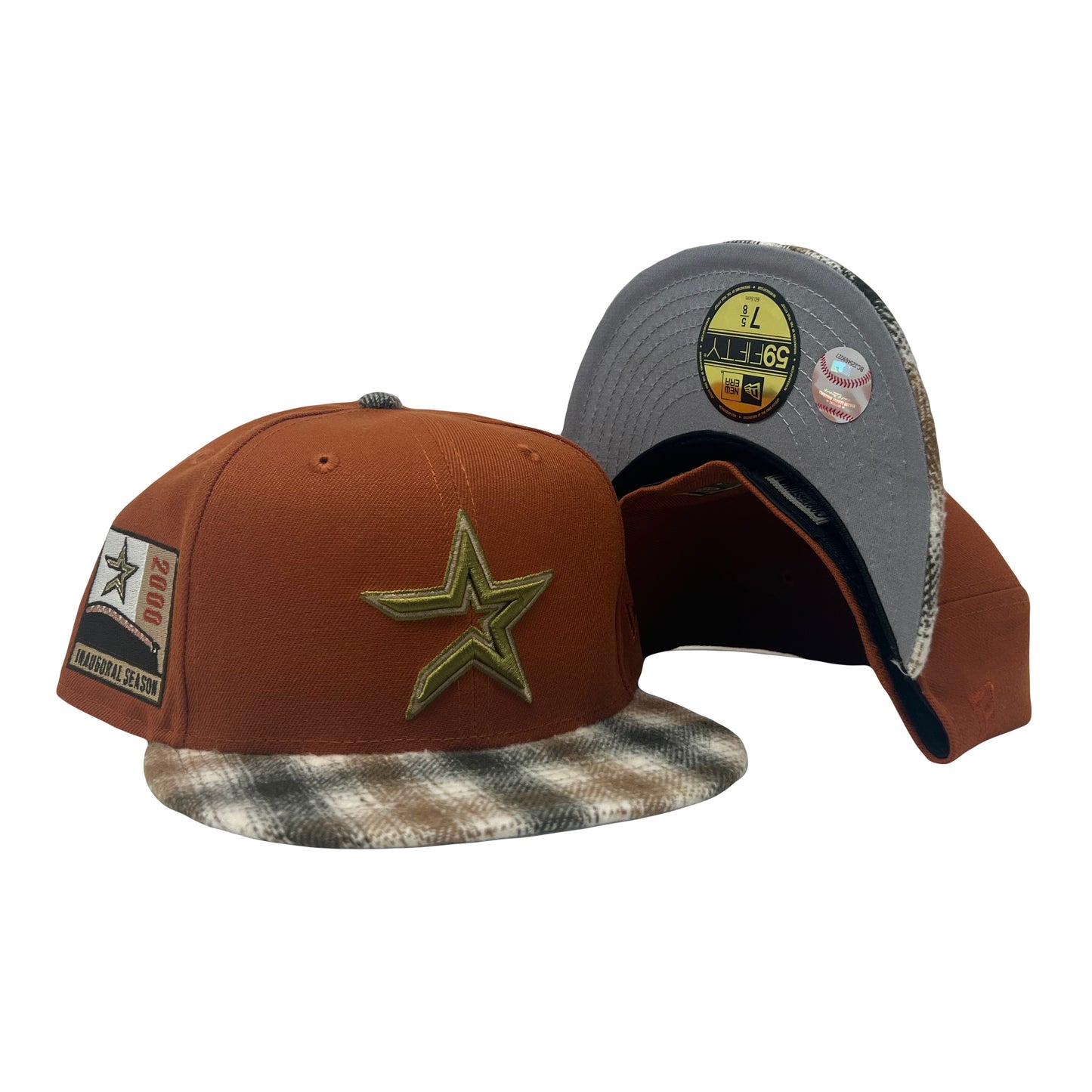 Houston Astros 2010 Inaugural Season Flannel Plaid Visor New Era Fitted Hat