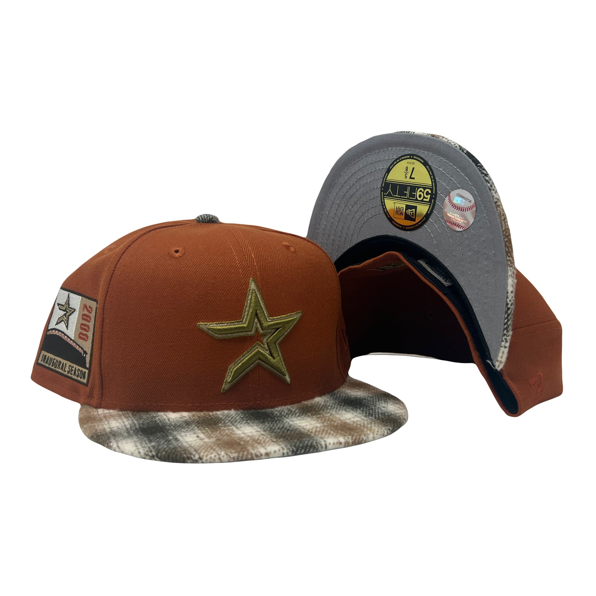 Houston Astros 2010 Inaugural Season Flannel Plaid Visor New Era Fitted Hat